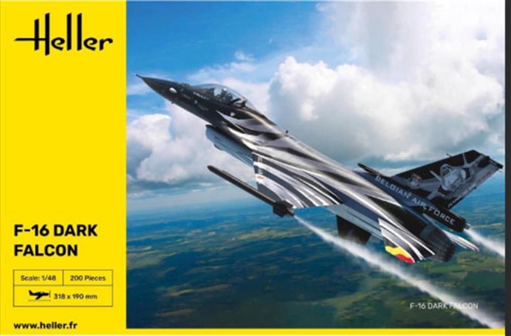 Heller  1/48 30411 F-16 Dark Falcon Jet Fighter Kit
