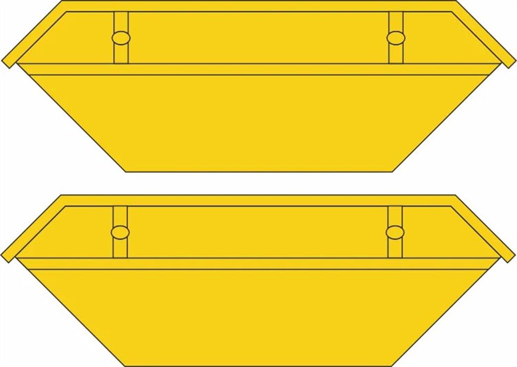Oxford Diecast 1/76 76SK001 Skip Yellow 2 Pack