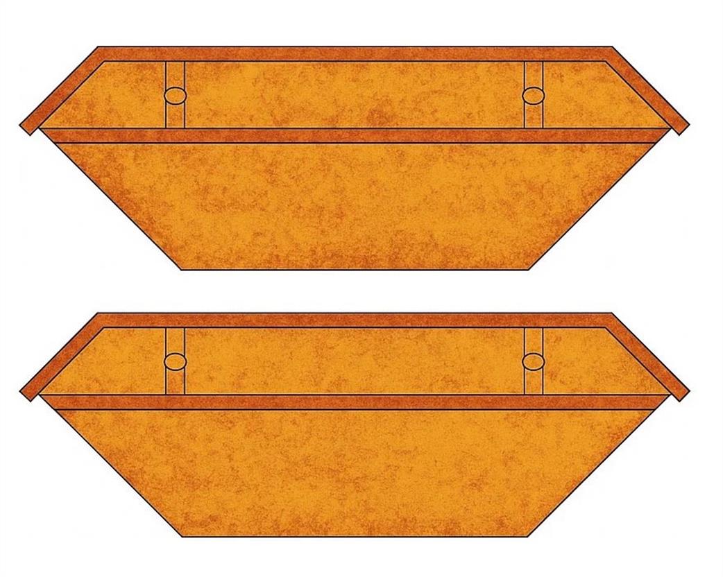 Oxford Diecast 1/76 76SK002 Skip Rusty Brown 2 Pack