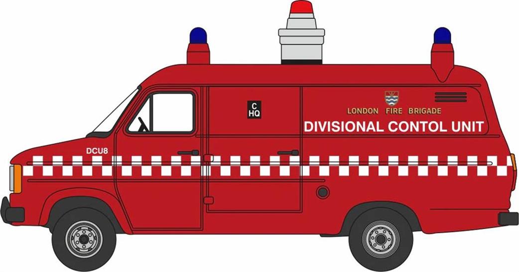 Oxford Diecast 1/76 76FT2003 Ford Transit Mk2 London Fire Brigade DCU