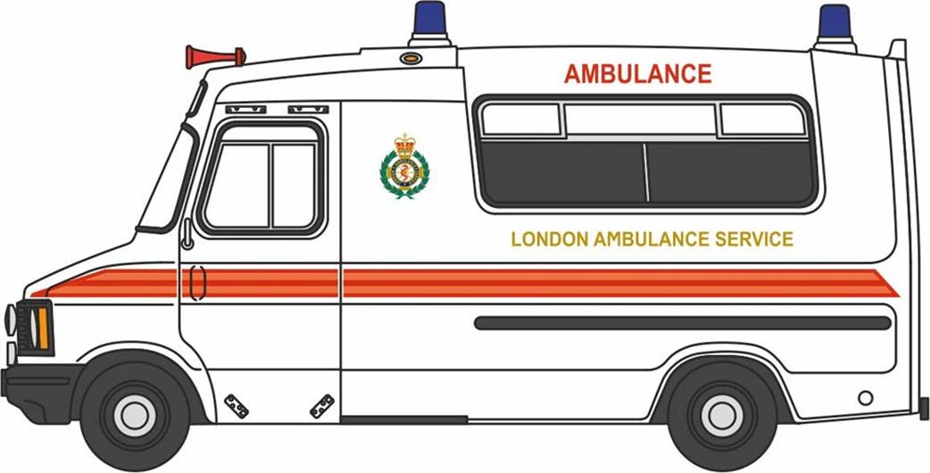 Oxford Diecast 1/76 76HAN002 Bedford CF Hanlon Ambulance London Ambulance Service