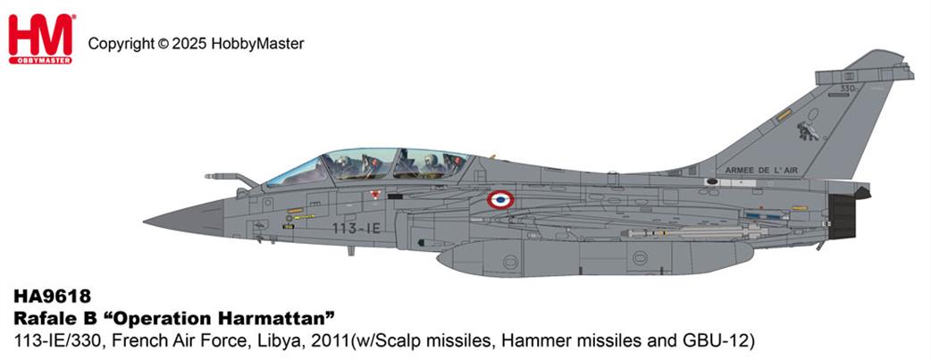 Hobby Master 1/72 HA9618 Rafale B Opertaion Harmattan French Air Force Model Aircraft