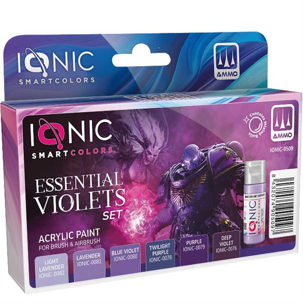 Ammo of Mig Jimenez  IONIC-0509 Ionic Essential Violets 6 Colour Paint Set