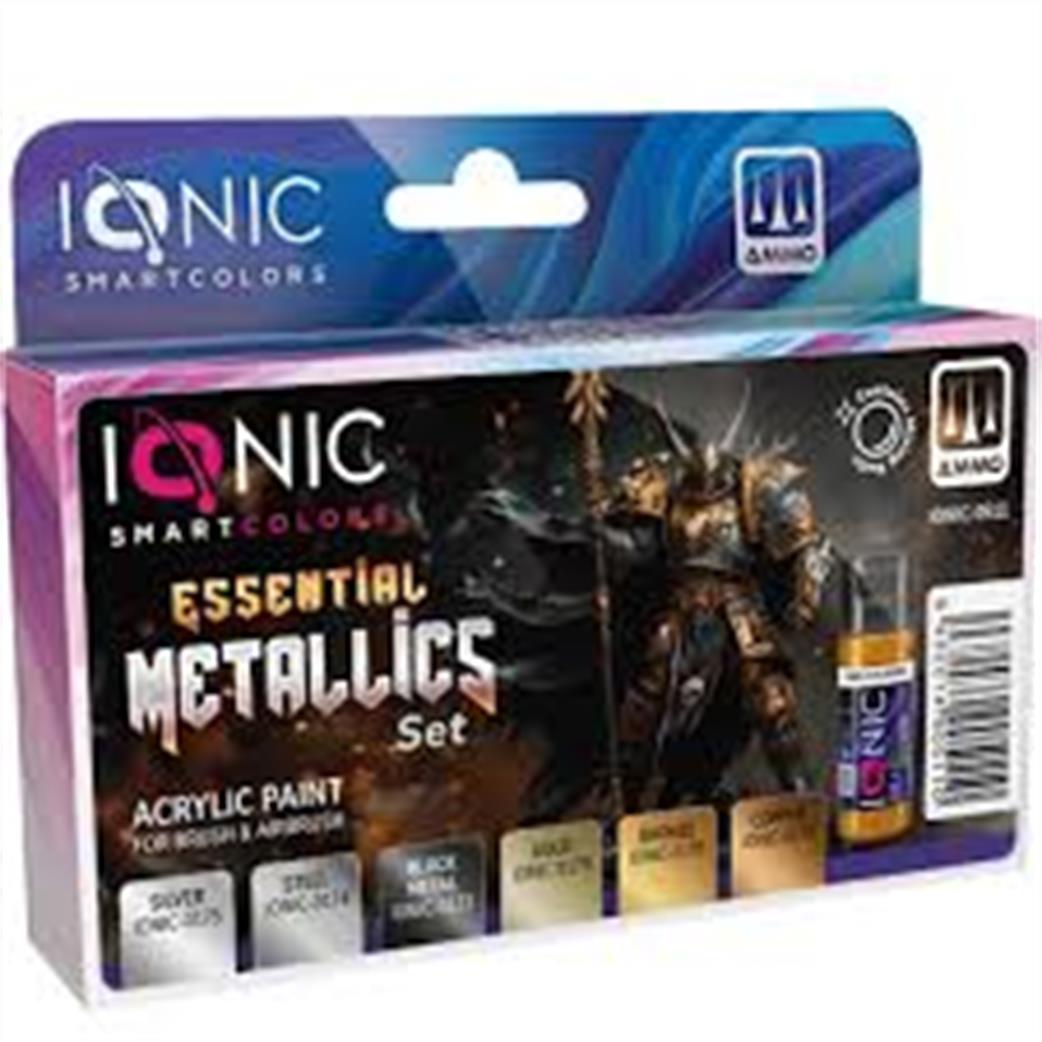 Ammo of Mig Jimenez  IONIC-0511 Ionic Essential Metallics Pastels 6 Colour Paint Set