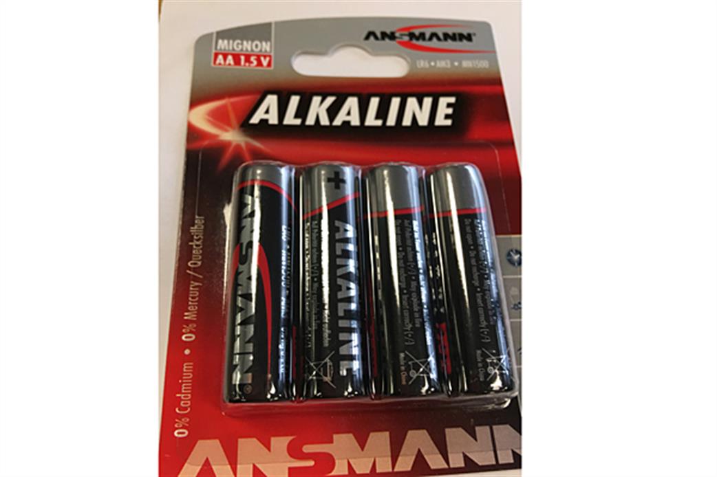 Ansmann 5015563 AA Sized Alkaline batteries Card of 4