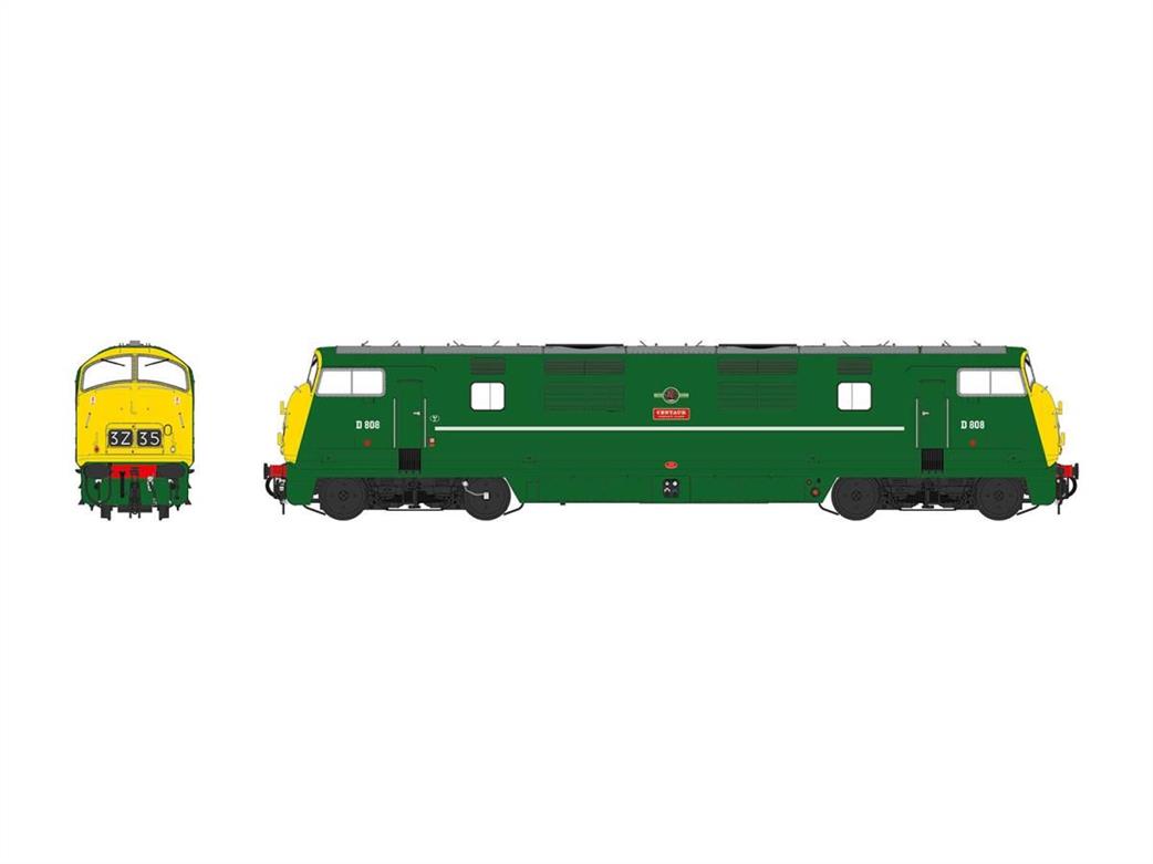Heljan OO 4240 Class 42 Warship D808 Centaur BR Green Full Yellow Ends