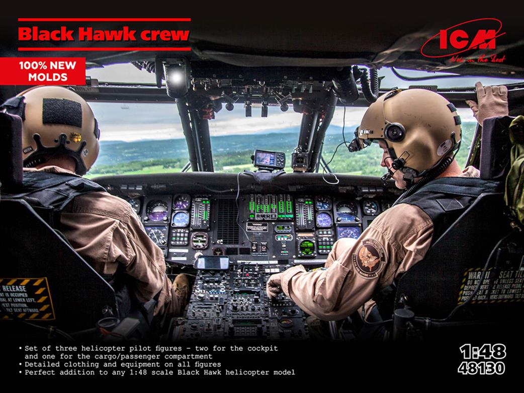 ICM 1/48 48130 Blackhawk Helicopter Crew Figure Set