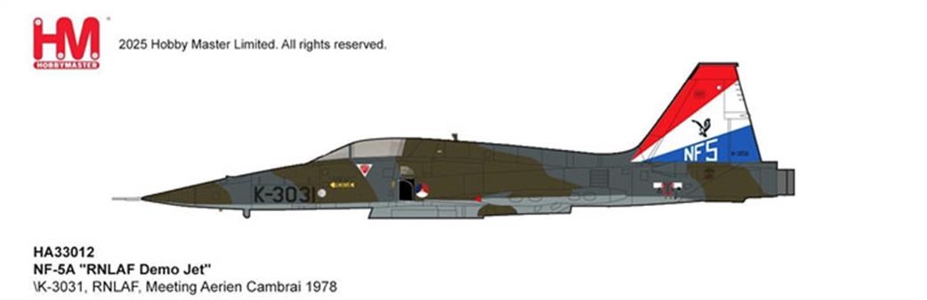 Hobby Master 1/72 HA33012 NF-5A Freedom Fighter  RNLAF Demo Jet Diecast Aircraft Model
