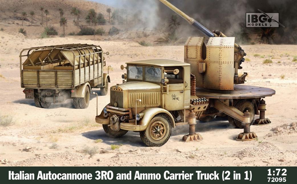 IBG Models 1/72nd 72095 Italian Autocannone 3Ro and Ammo Carrier Truck 2 IN 1 Kit