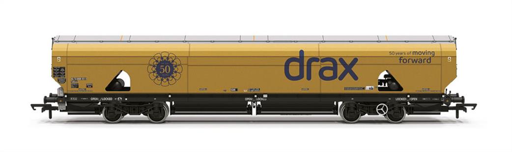 Hornby OO R60322 Drax Biomass Gold 50th Anniversary Wagon