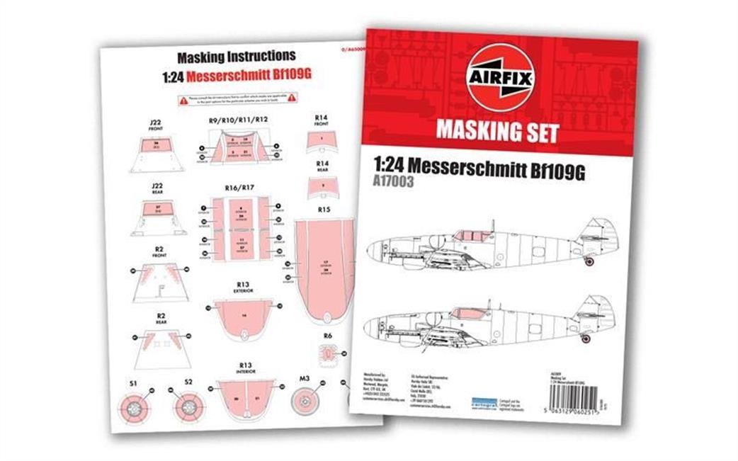 Airfix 1/48 A65009 Masking Set for Airfix A17003 Messerschmitt Bf109G