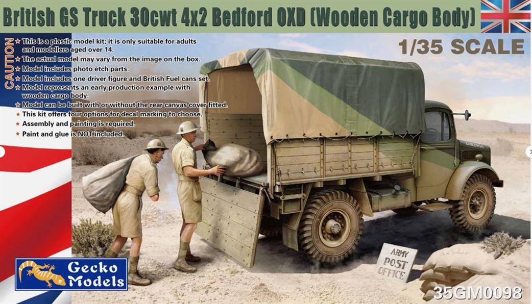 Gecko Models 1/35 35GM0098 British GS Truck 30 CWT 4X2 Bedford OXD Early Production Kit