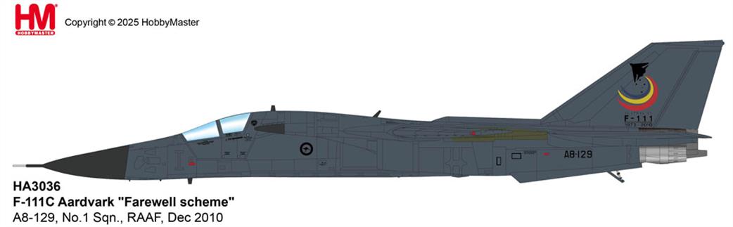 Hobby Master 1/72 HA3036 F-111C Aardvark Farewell Scheme Diecast Aircraft Model
