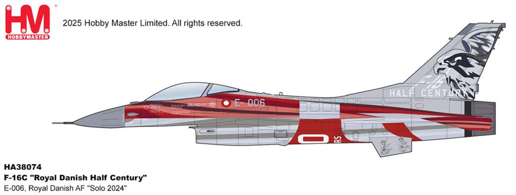 Hobby Master 1/72 HA38074 F-16C Royal Danish Half Century Diecast Aircraft model