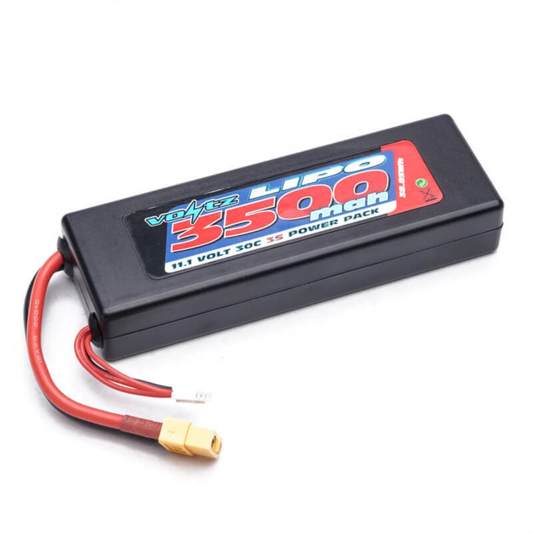 Voltz  VZ0339XT60 11.1v 3500mah 30c Lipo Battery Hard Case 2S Size w/XT60 Connector