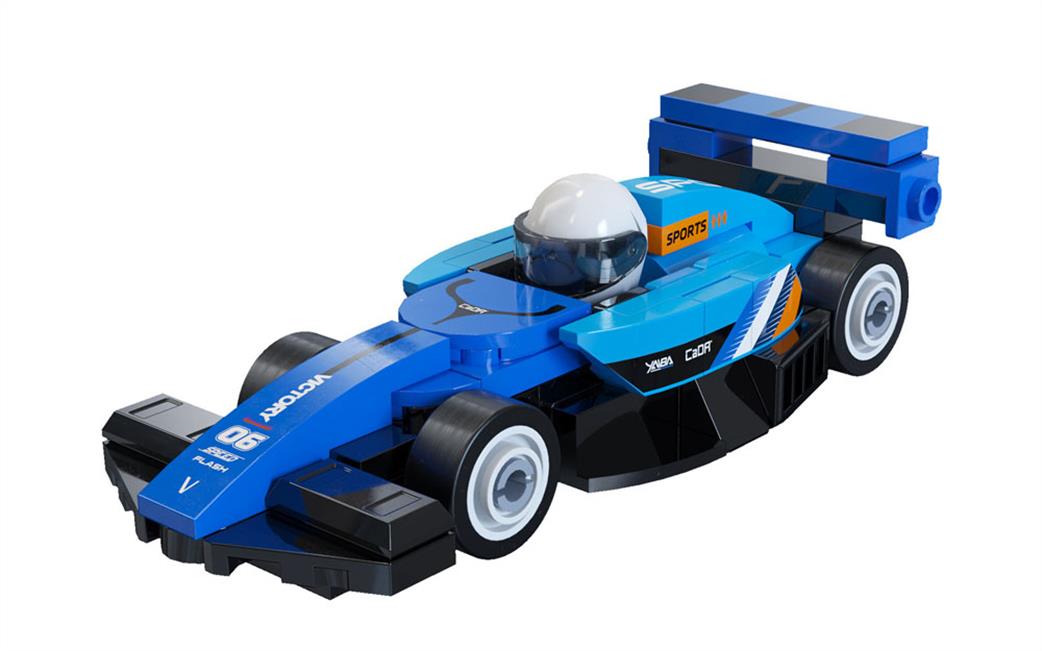 CaDa 1/48 C55106W Mini Blue Circuit Racing Car - 70 pcs