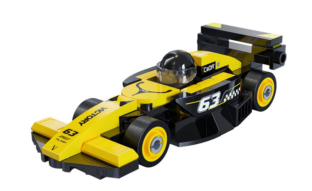 CaDa 1/48 C55107W Mini Yellow Circuit Racing Car - 70 pcs