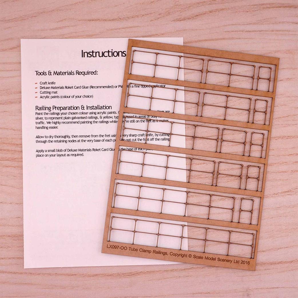 Scale Model Scenery 00 LX097 Tubeclamp Railings Kit