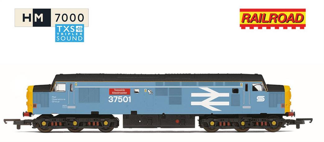Hornby OO R30545TXS RailRoad British Steel Class 37 Teesside Steelmaster 37501 Sound Fitted