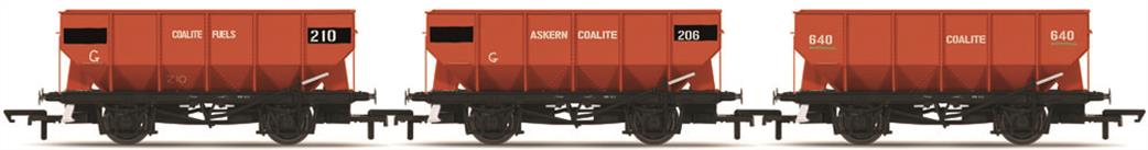 Hornby OO R60345 Grimethorpe Coalite 21 Tonne Hopper Wagon Triple Pack 206 210 and 640