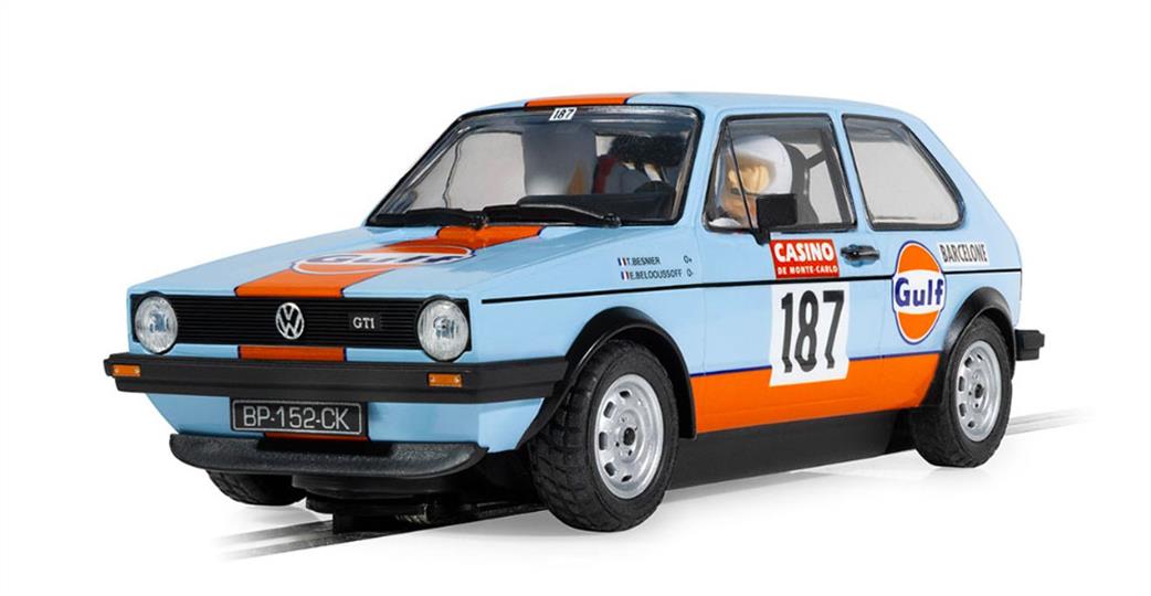 Scalextric 1/32 C4609 Volkswagen Golf Gti Gulf Edition Slot Car Model