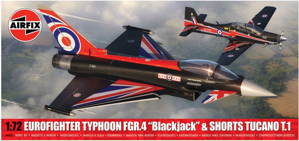Airfix 1/72 A40003 Eurofighter Typhoon FGR.4 Blackjack & Shorts Tucano T.1 Twin Pack