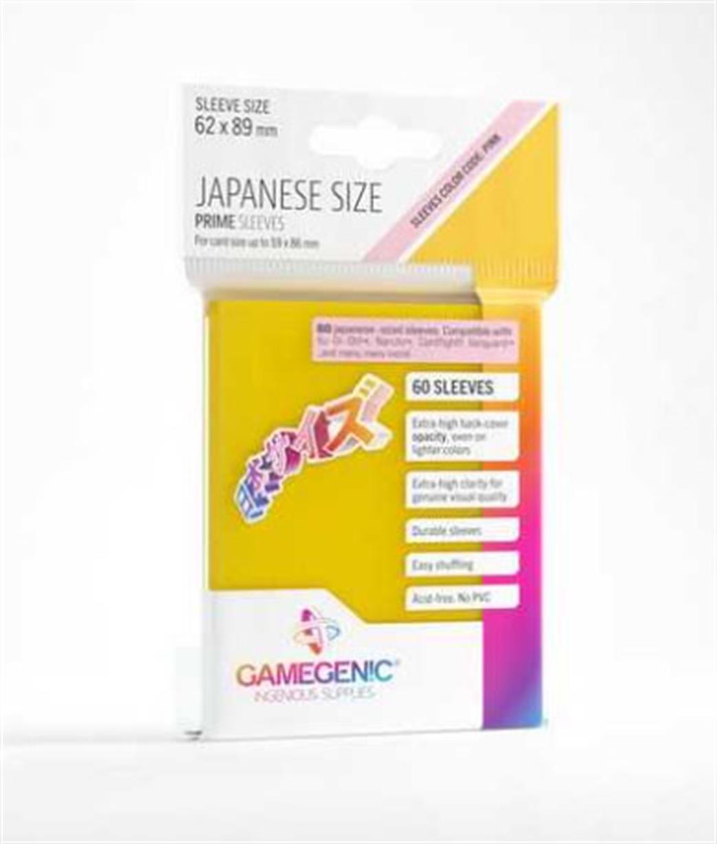 GameGenic  GGS10122ML 60 Small Yellow Prime Deck Protectors