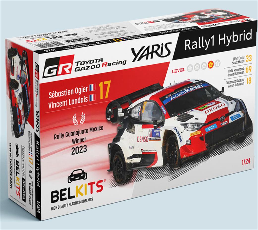 Belkits 1/24 BEL026 Toyota GR Yaris Rally Guanajuato Mexico Winner 2023 Kit