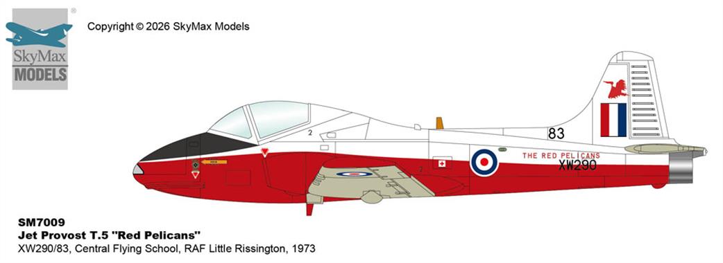 Sky Max 1/72 SM7009 Jet Provost T.5 Red Pelicans Central Flying School RAF Little Rissington