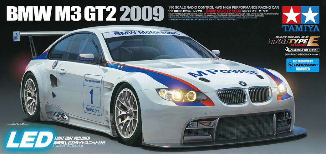 Tamiya 1/10 58449 BMW M3 GT2 2009 TT-01E RC Car Kit