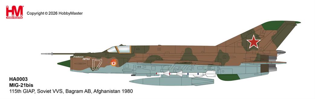 Hobby Master 1/72 HA0003 MIG-21bis 115th GIAP Soviet VVS Bagram AB Afghanistan 1980