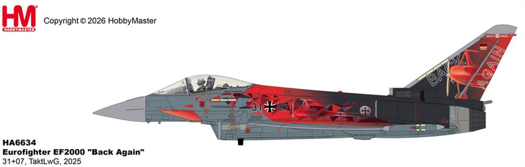 Hobby Master 1/72 HA6634 Eurofighter EF2000 Back Again Fighter aircraft model