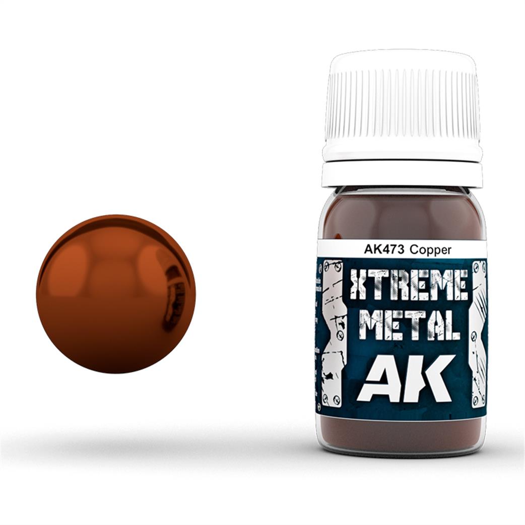 AK Interactive  AK473 Extreme Metal Copper Paint 30ml Bottle