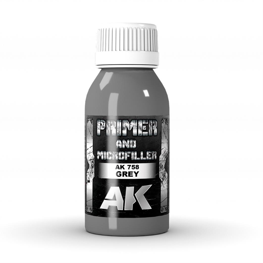 AK Interactive  AK758 Grey Primer and Microfiller 100ml Bottle