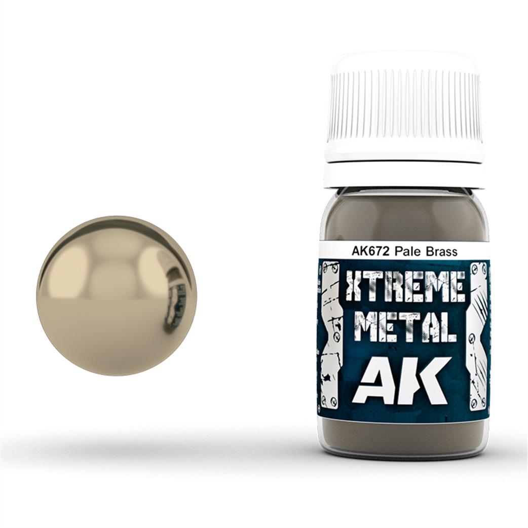 AK Interactive  AK672 Extreme Metal Pale Brass Paint 30ml Bottle
