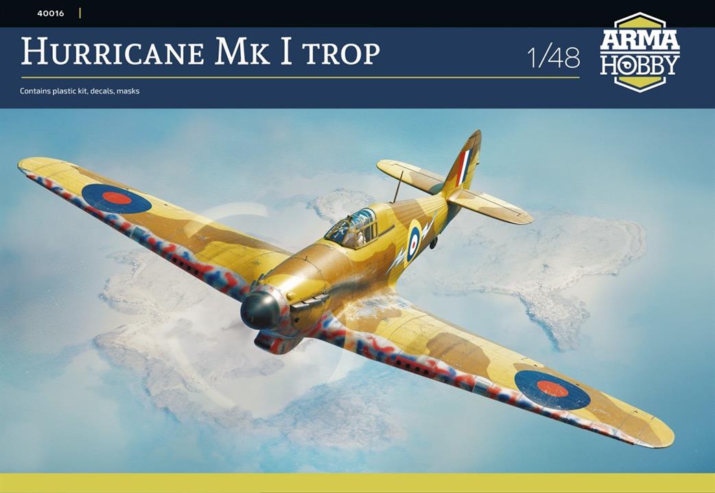 Arma Hobby 1/48 40016 Hawker Hurricane Mk1 Trop RAF WW2 Fighter Kit