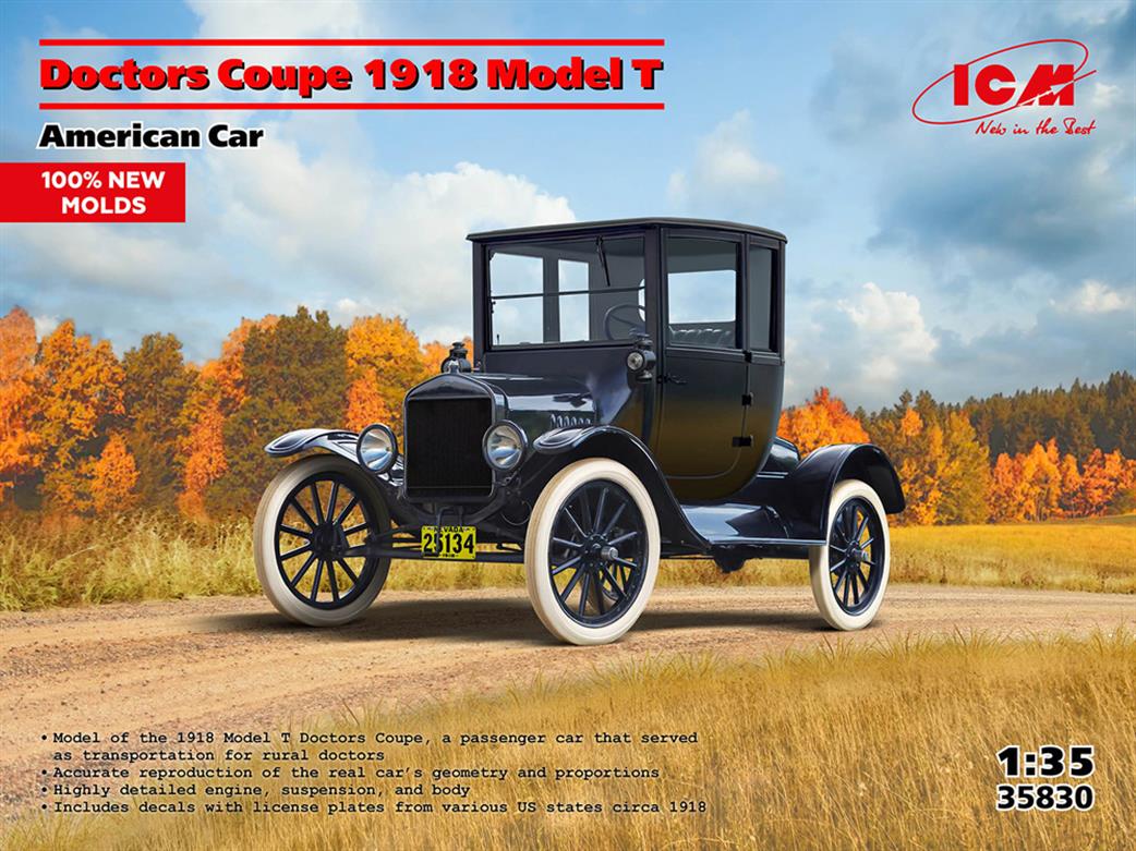 ICM 1/35 35830 Doctors Coupe 1917 Ford Model T American Car kit