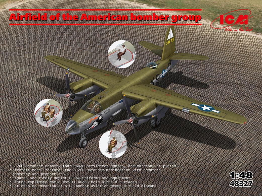 ICM 1/48 48327 Airfield of the American Bomber Group Set