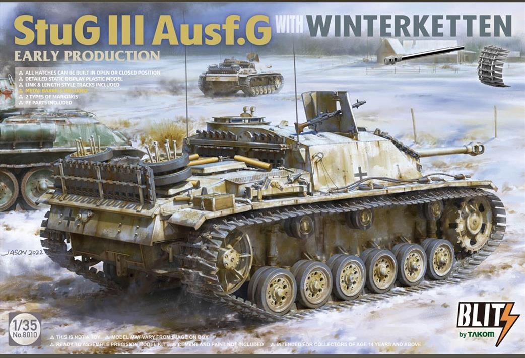 Takom 1/35 08010 German Stug III Ausf F/8 Early Production Assault Gun with tracks Kit