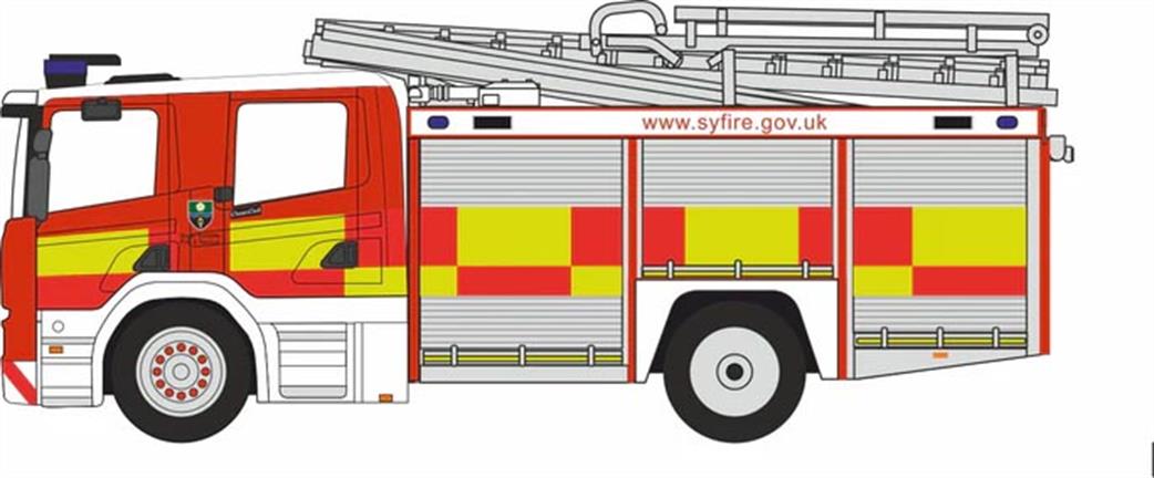 Oxford Diecast 1/76 76SFE013 Scania CP31 Pump Ladder South Yorkshire Fire & Rescue Service