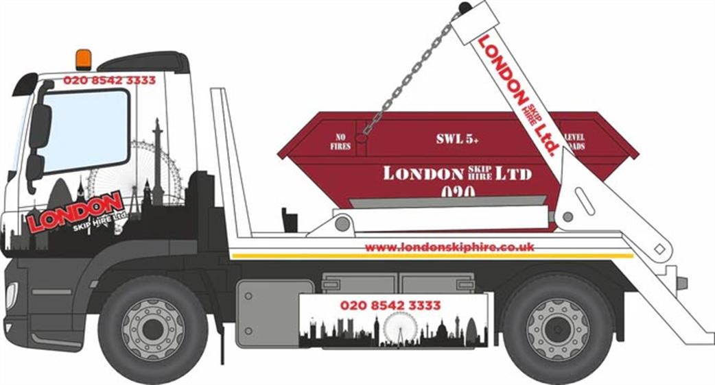 Oxford Diecast 1/76 76DSL002 DAF Skip Lorry London Skip Hire