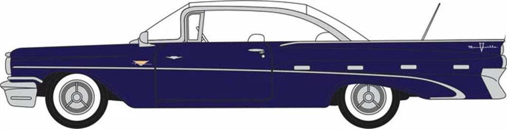 Oxford Diecast 1/87 87PB59006 Pontiac Bonneville Coupe 1959 Concorde Blue Metallic/White