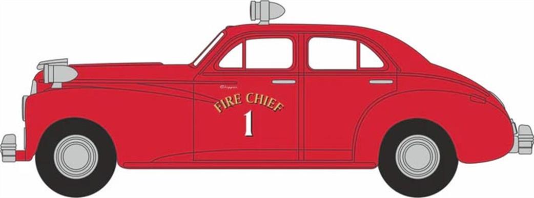 Oxford Diecast 1/87 87PC42003 1942 Packard Clipper Touring Sedan Fire Chief