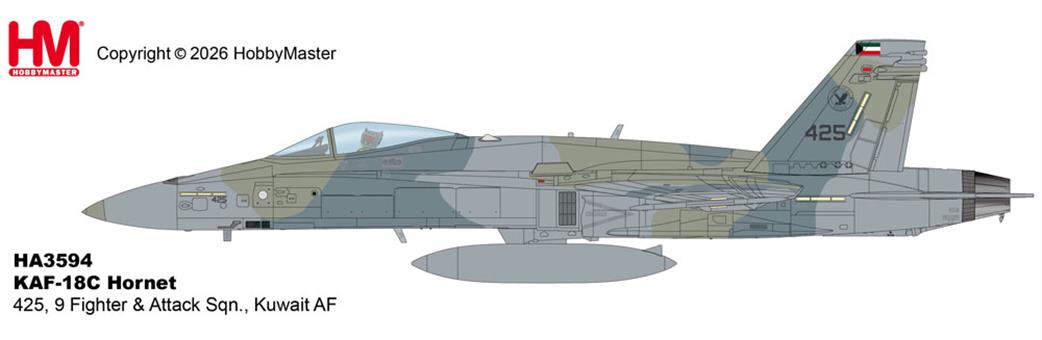 Hobby Master 1/72 HA3594 KAF-18c Hornet Kuwait AF Diecast Aircraft model