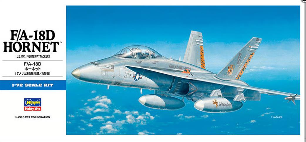 Hasegawa 1/72 00439 Hornet F/A-18D Carrier Borne Fighter Aircraft Kit