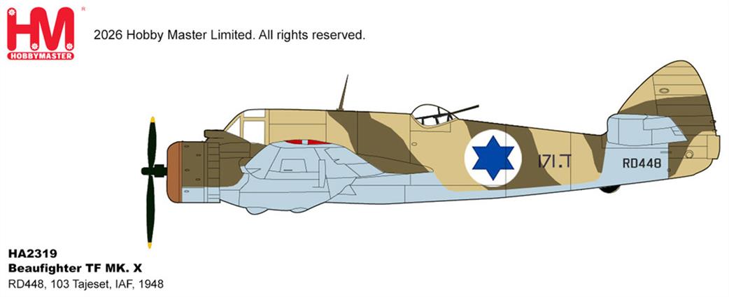 Hobby Master 1/72 HA2319 Bristol Beaufighter TF Mk.X 103 Tajeset IDF Aircraft Model