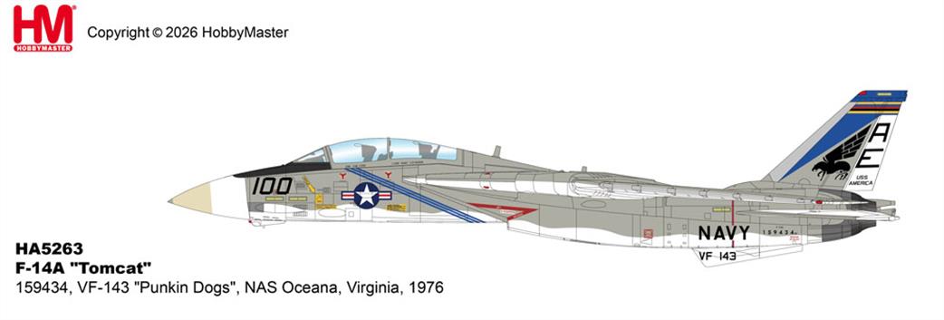 Hobby Master 1/72 HA5263 Grumman F-14A Tomcat VF-143 Pukin Dogs US Navy Model