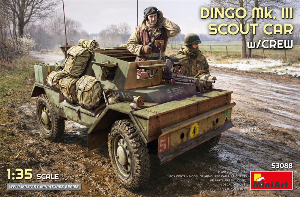 MiniArt 1/35 35088 Daimler Dingo Mk3 Armoured Scout Car Kit with Crew WW