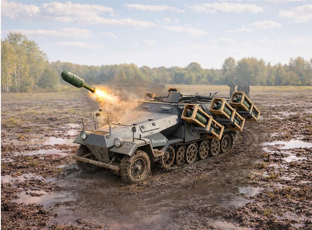 ICM 1/35 35107 Stuka zu Fub Sd.Kfz.251/1 Ausf B WW2 German MLRS