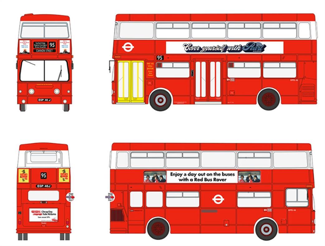 EFE 1/76 E43004 Daimler Fleetline DMS46 London Transport Route 95 Cannon Street